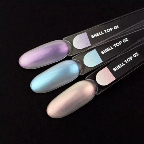 Топ NAILSOFTHENIGHT Shell top 03 жемчужный с розовой втиркой, 10 ml - Фото №3