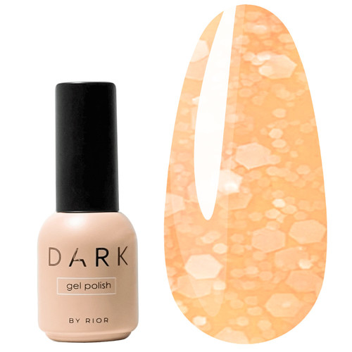 Гель Dark Snow gel 04 оранжевый с белыми хлопьями 8 мл - Фото №1