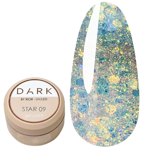 Гель Dark Star gel polish 09 желто-голубой 5 г - Фото №1