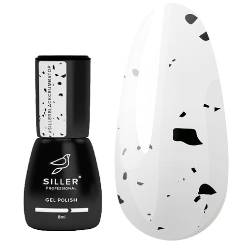 Топ SILLER Black Crumbs №01 без липкого слоя с УФ фильтрами с крошкой 8 мл (u0000010592) - Фото №1