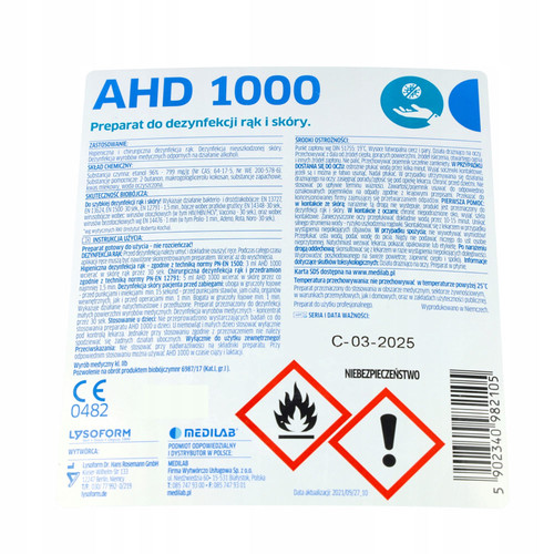 Средство для дезинфекции кожи MEDILAB AHD 1000 Sterisol 700 мл - Фото №2