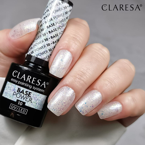 База для ногтей Claresa Base Power 10 прозрачный с поталью 5 г - Фото №3