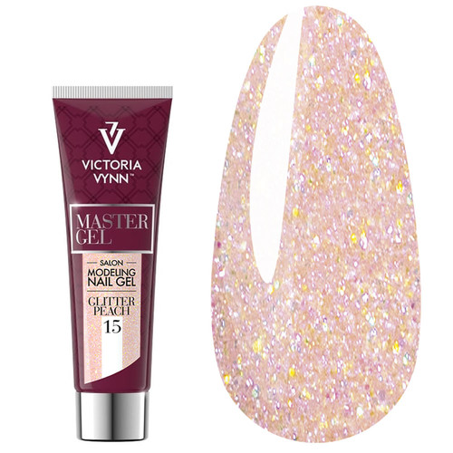Акригель Victoria Vynn MASTER GEL 15 Glitter Peach 60 г - Фото №1