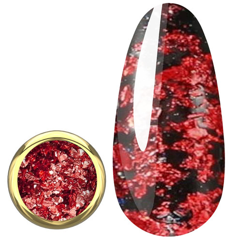 Rubbing for nails MAKEAR AluFlakes RedFever