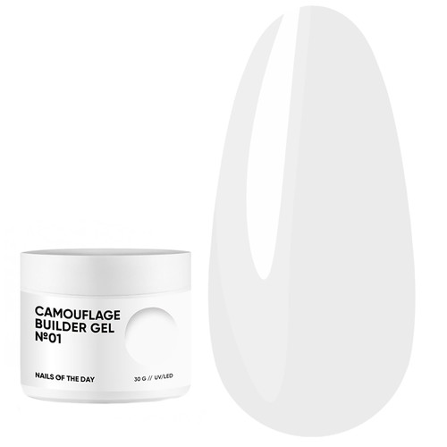 Камуфляжный гель NAILSOFTHEDAY Camouflage builder gel 01 бело-молочный 30 мл - Фото №1