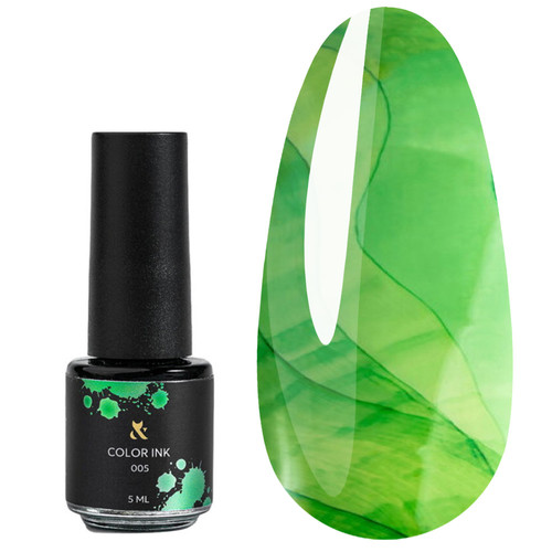 Цветное полимерное чернило для акварельного декора F.O.X Color Ink Green 005 5 мл - Фото №1