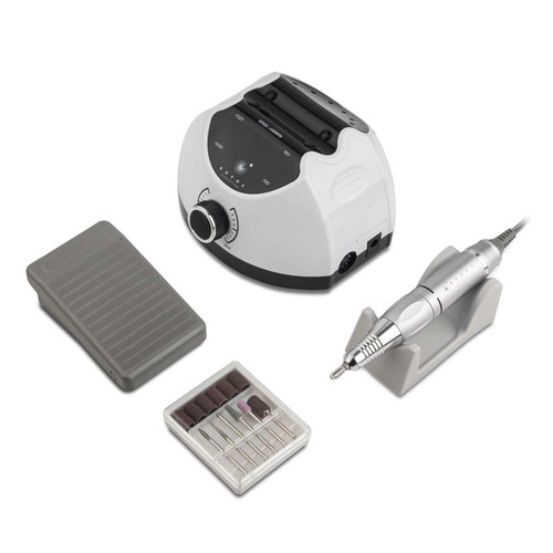 Фрезер для маникюра BUCOS Nail Drill X4 PRO WHITE PEARL 65W 35000 обр./мин белый + 6 улучшенных фрез - Фото №1