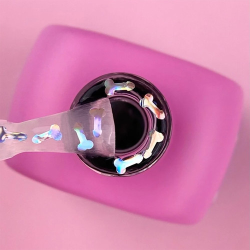 Топ для ногтей LUNA Secret №01 без липкого слоя прозрачный, серебро голографик 13 мл (300-3349) - Фото №2