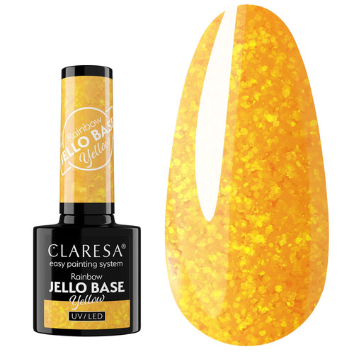 База для ногтей CLARESA RAINBOW JELLO BASE Yellow 5 г - Фото №1