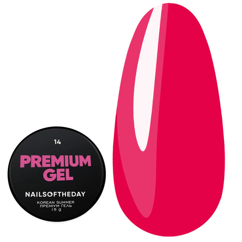 Строительный гель NAILSOFTHEDAY Premium gel 14 насыщенно-розовый 15 мл - Фото №1