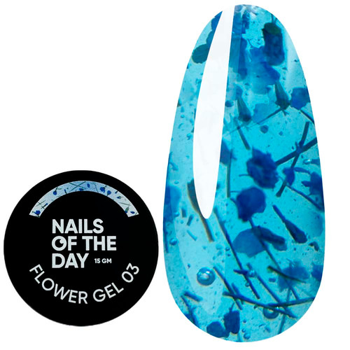 Гель для наращивания NAILSOFTHEDAY Build gel Flower 03 голубой 15 мл - Фото №1