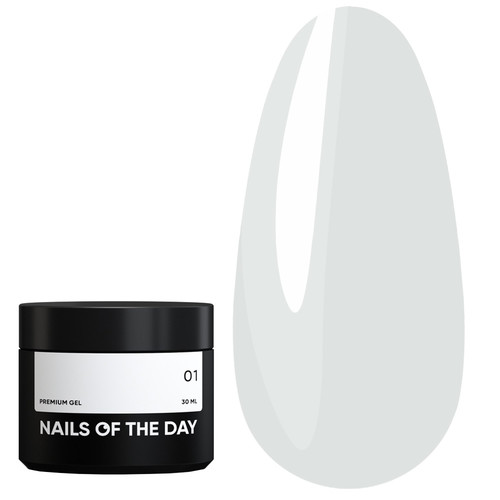 Строительный гель NAILSOFTHEDAY Premium gel 01 молочный 30 мл - Фото №1