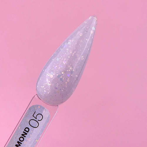Гель LUNA для наращивания Diamond Gel №5 небесно-голубой с блестками 15 мл (323-2358-0464) - Фото №3