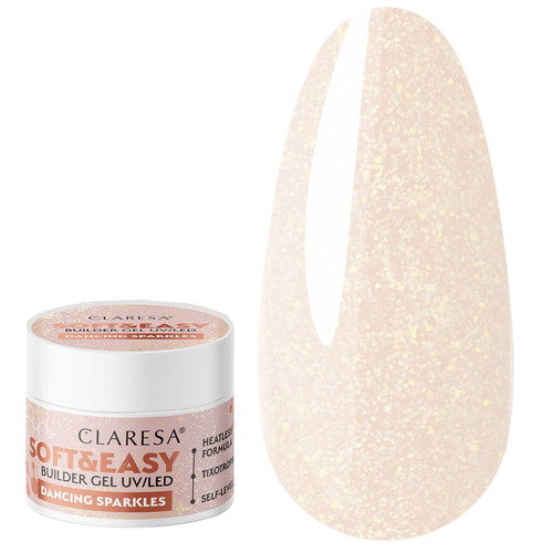 Гель для наращивания CLARESA SOFT&EASY DANCING SPARKLES 12 г - Фото №1