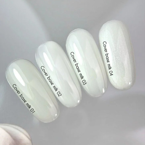 База для ногтей NAILSOFTHEDAY Cover NEW Formula Milk 04 молочный с серебряными блестками 10 мл - Фото №2