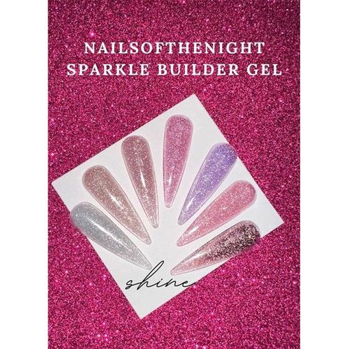 Гель NAILSOFTHENIGHT Sparkle Builder gel 02 бежевый светоотражающий 15 мл - Фото №3