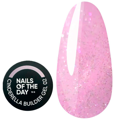 Гель NAILSOFTHEDAY Cinderella builder gel 02 розовый с жемчужным переливом 15 г - Фото №1