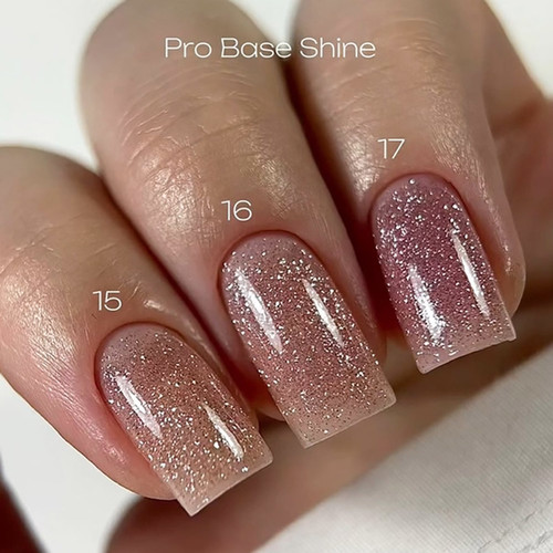 База DARK PRO base Shine 17 розовый с шиммером 15 мл - Фото №4