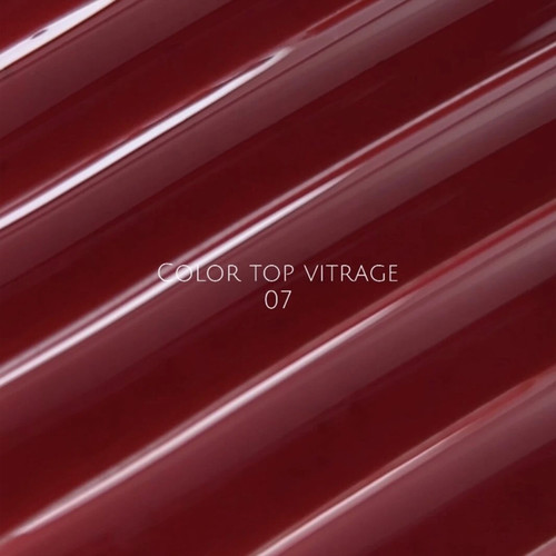Топ NAILSOFTHEDAY Color top Vitrage 07 без липкого слоя глубокий полупрозрачный бордовый 10 мл - Фото №3