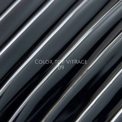 Топ NAILSOFTHEDAY Color top Vitrage 09 без липкого слоя полупрозрачный черный 10 мл - Фото №2