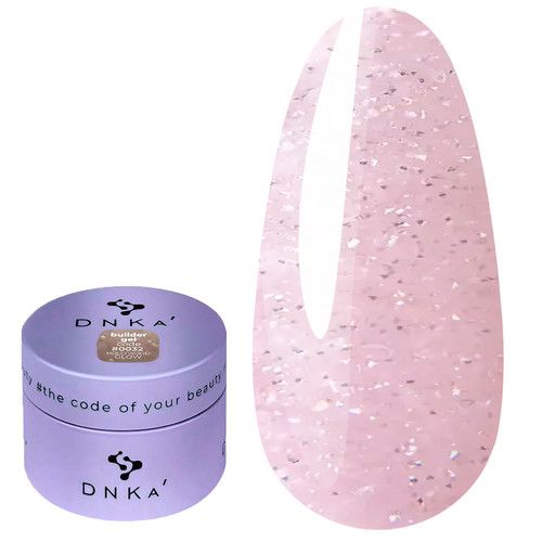 Гель для ногтей DNKa Builder Gel №0032 Hollywood Glow светло-розовый светоотражающий 30 мл (BGD0032) - Фото №1