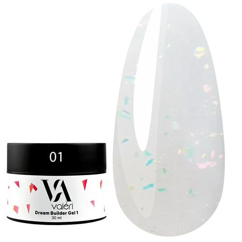 Гель для наращивания VALERI BUILDER GEL DREAM №01 30 мл - Фото №1
