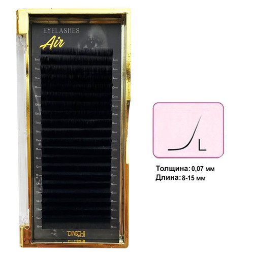 Ресницы Divochi Air MIX черный изгиб L 0.07 20 рядов 8-15 мм