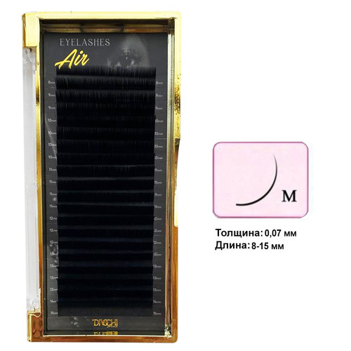 Ресницы Divochi Air MIX черный изгиб M 0.07 20 рядов 8-15 мм