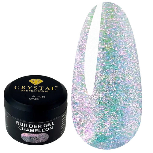 Гель для наращивания Crystal Builder Gel Chameleon №5 голубо-розовый хамелеон 15 мл - Фото №1