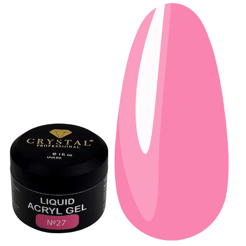 Акрил-гель для ногтей Crystal Liquid Acryl Gel №27 классический розовый 15 мл - Фото №1