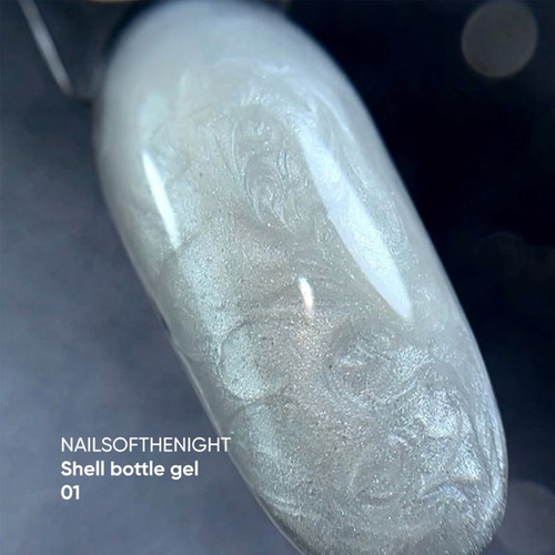 Гель NAILSOFTHENIGHT Shell Bottle gel 01 жемчужный белый 10 мл - Фото №5