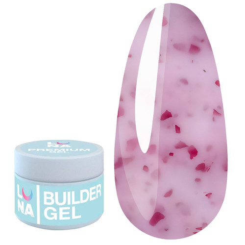 Гель LUNA Flower Gel №01 молочный з розовыми сухоцветами 15 мл (323-4482-1265) - Фото №1
