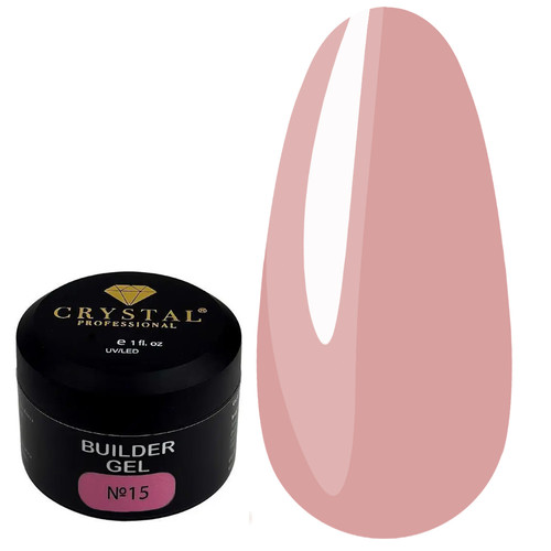 Гель для наращивания Crystal Builder Gel №15 пастельно-розовый 15 мл - Фото №1