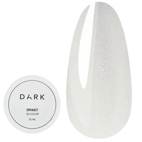 Гель для наращивания Dark Smart Builder gel 26 молочный с блестками 15 мл - Фото №1