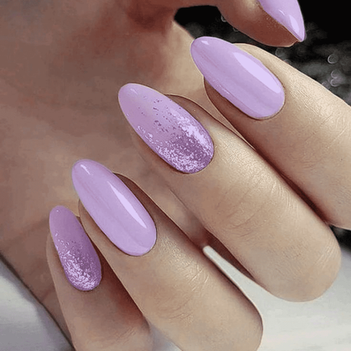 Миндальный маникюр (фиолетовый)