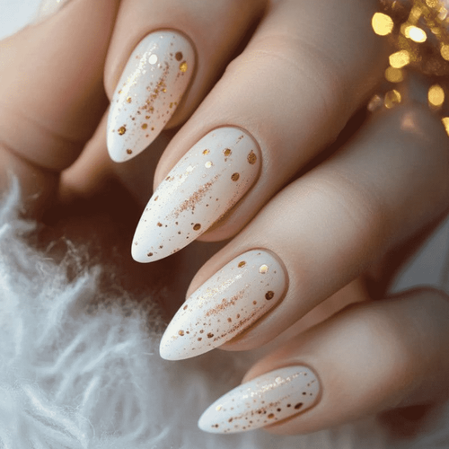 Миндальный маникюр (золотой)