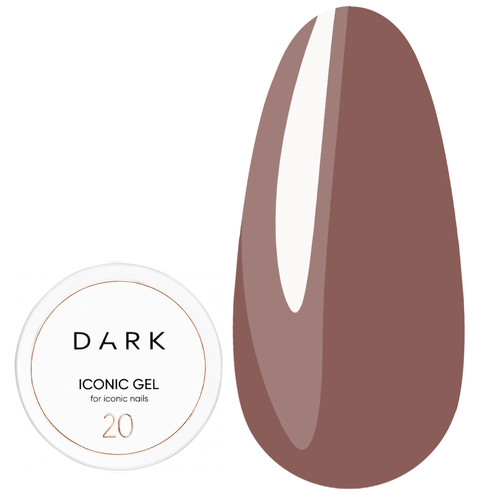 Гель для наращивания DARK Iconic Gel 20 коричневый 30 мл - Фото №1