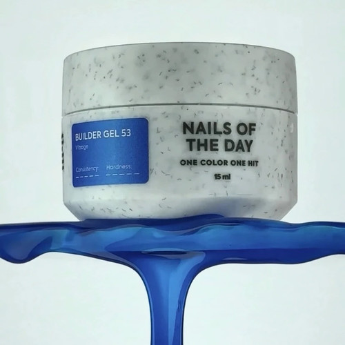 Гель для наращивания NAILSOFTHEDAY Builder gel 053 Vitrage синий 15 мл - Фото №4
