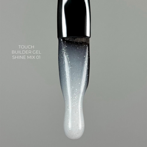 Гель для наращивания TOUCH Builder gel Shine mix 01 белый с блестками 15 мл - Фото №3