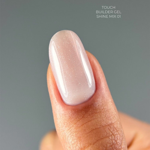 Гель для наращивания TOUCH Builder gel Shine mix 01 белый с блестками 15 мл - Фото №4