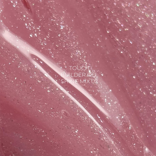 Гель для наращивания TOUCH Builder gel Shine mix 02 розовый с блестками 15 мл - Фото №2