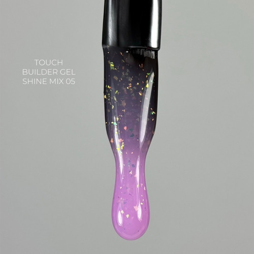 Гель для наращивания TOUCH Builder gel Shine mix 05 розовый с поталью 15 мл - Фото №3
