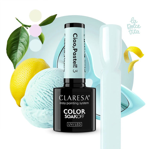 Гель-лак Claresa Ciao,Pastel! 3 кремово-голубой 5 мл - Фото №4