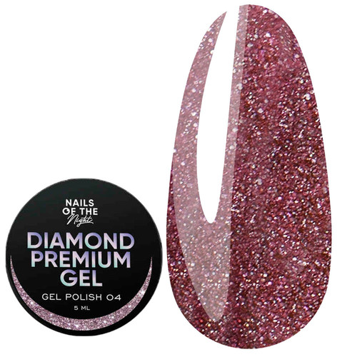 SALE Гель-лак NAILSOFTHENIGHT Diamond Premium gel 04 розовато-золотой 5 мл - Фото №1