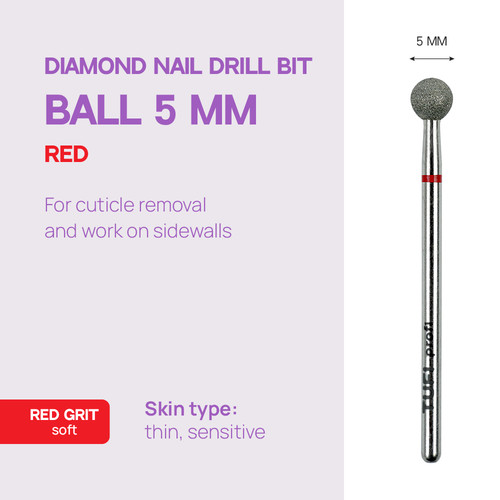 TUFI Profi Diamantkugel-Manikürschneider, 5 mm, rote Kerbe (0328397) - Фото №4