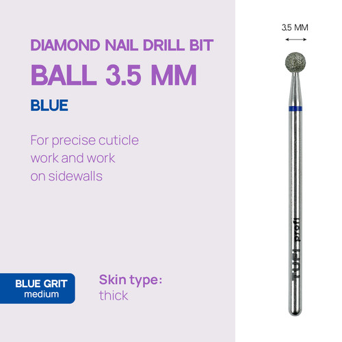 TUFI Profi Diamantkugel-Manikürschneider, 3,5 mm, blaue Kerbe (0328400) - Фото №4