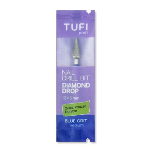 TUFI profi Diamant-Nagelfräser, 12 x 5 mm, blaue Kerbe (0328402) - Фото №3