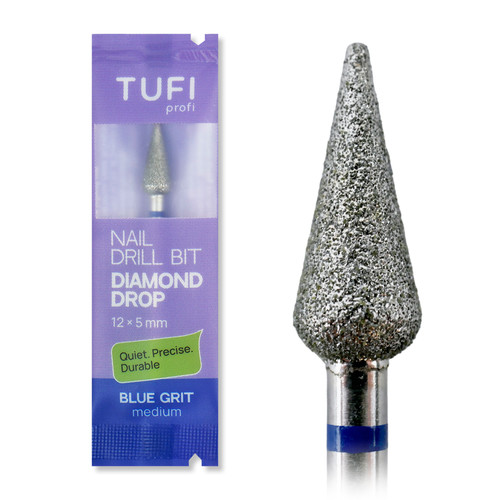 TUFI profi Diamant-Nagelfräser, 12 x 5 mm, blaue Kerbe (0328402) - Фото №1