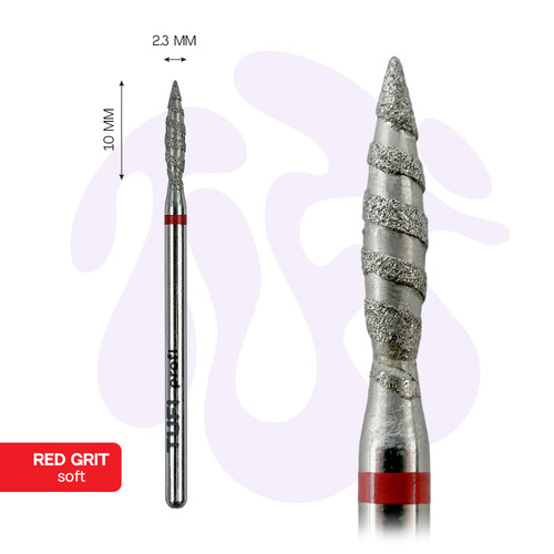 TUFI profi Diamond Flame Tornado Nagelfräser, 10 mm x 2,3 mm, rote Verzahnung (0328407) - Фото №2