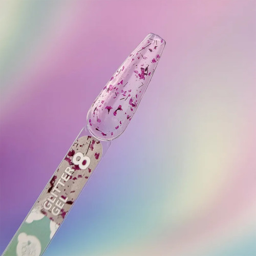 Гель для дизайна YOUARECUTE Glitter Gel 8 с розовыми сухоцветами 5 мл (469-5114-1449) - Фото №3